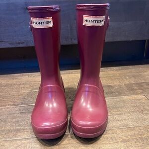 Burgundy kids size 13 hunter rain boots